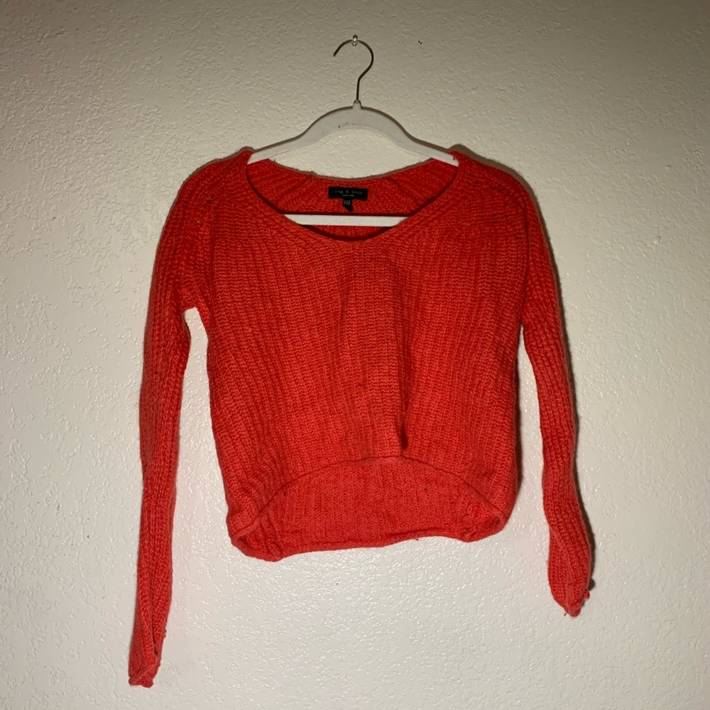 Rag and bone knit top size xs red long sleeve